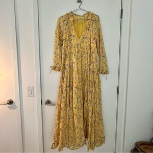 Urban Outfitters Yellow Floral Maxi Dress - S